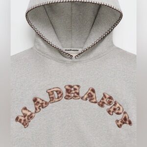 Madhappy Leopard Appliqué Cooper Fleece Hoodie XS~LIMITED EDITION